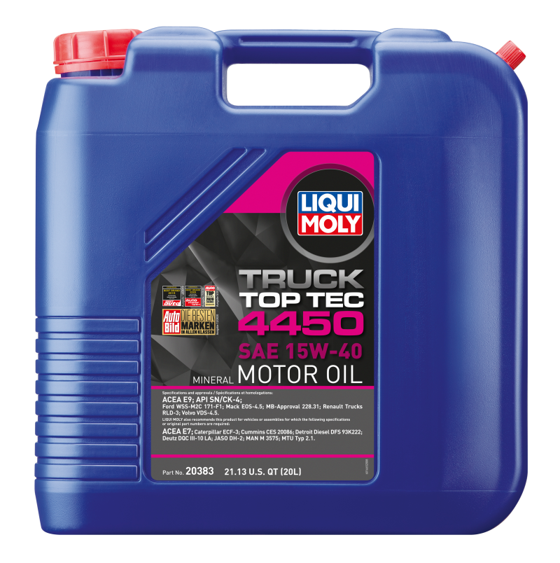 LIQUI MOLY 20L Top Tec Truck 4450 Motor Oil SAE 15W40 20383