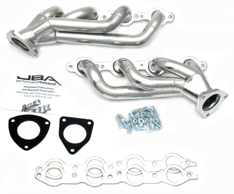 JBA 03-06 GM Truck 6.0L LS w/o EGR 1-5/8in Primary Silver Ctd Cat4Ward Header 1850S-3JS