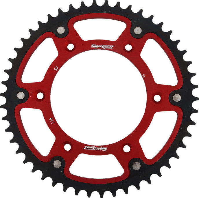 SUPERSPROX Rear Stealth Sprocket Alu/Stl 50t-520 Red Hon RST-210-50-RED