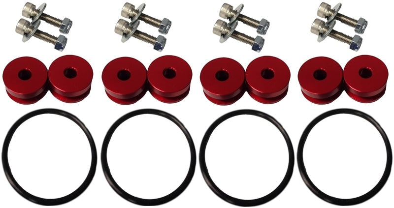 Torque Solution Billet Bumper Quick Release Kit Combo (Red): Universal TS-UNI-026RC