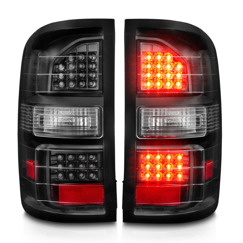 ANZO 2014-2018 GMC Sierra LED Tail Lights Black Housing Clear Lens 311397