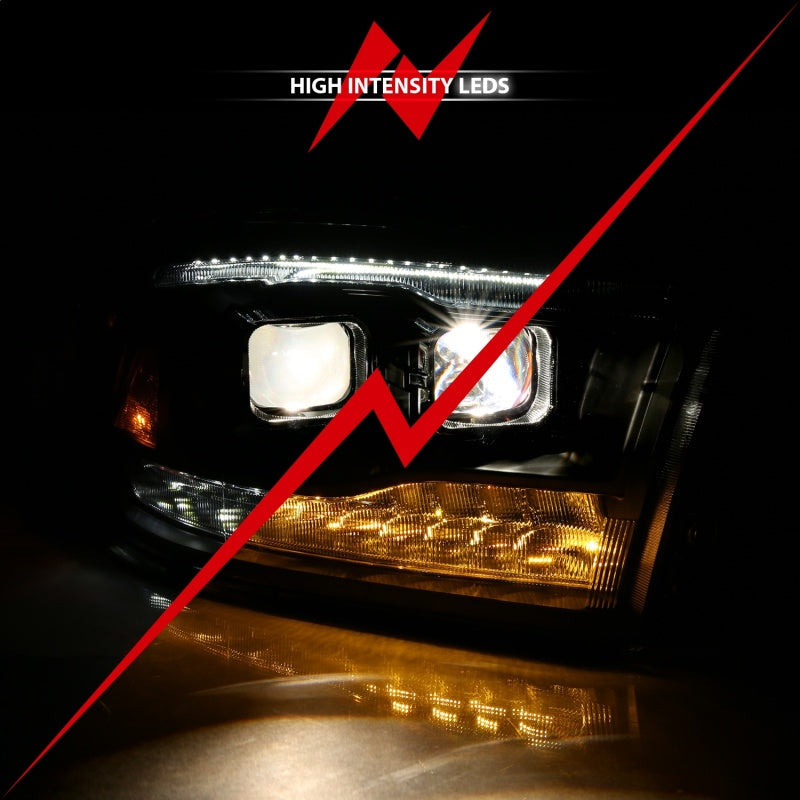 ANZO 2009-2018 Dodge Ram 1500 Projector H.L. Switchback Chrome Amber 111442