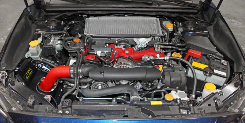 AEM 15-17 Subaru WRX STi 2.5L H4 - Cold Air Intake System - Wrinkle Red 21-735WR