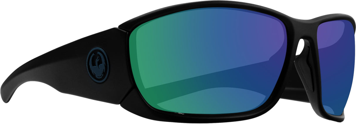 DRAGON Tow In Sunglasses Matte Black H2o W/Green Ion Polar Lens 351626615008