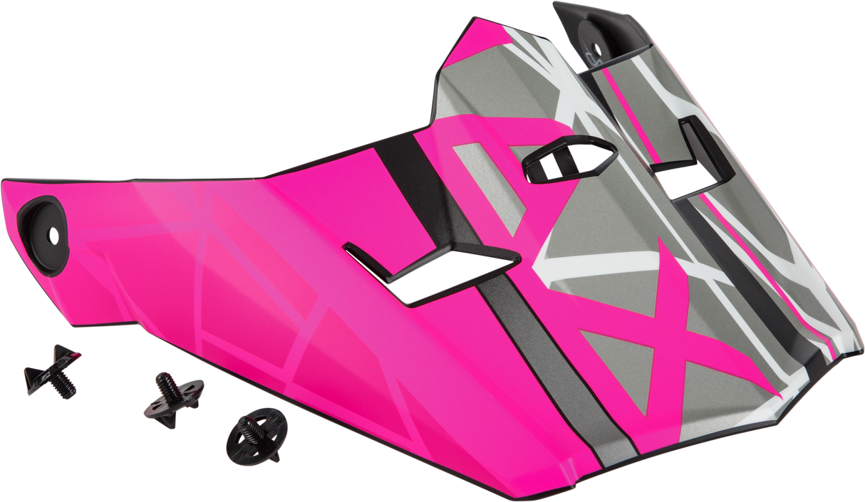 GMAX Visor W/Screws Mega Mx-46 Matte Black/Neon Pink Md-2x G046925
