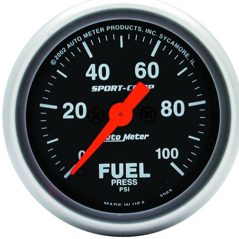 Autometer Sport-Comp 52mm 0-100 PSI Electronic Fuel Pressure Gauge 3363