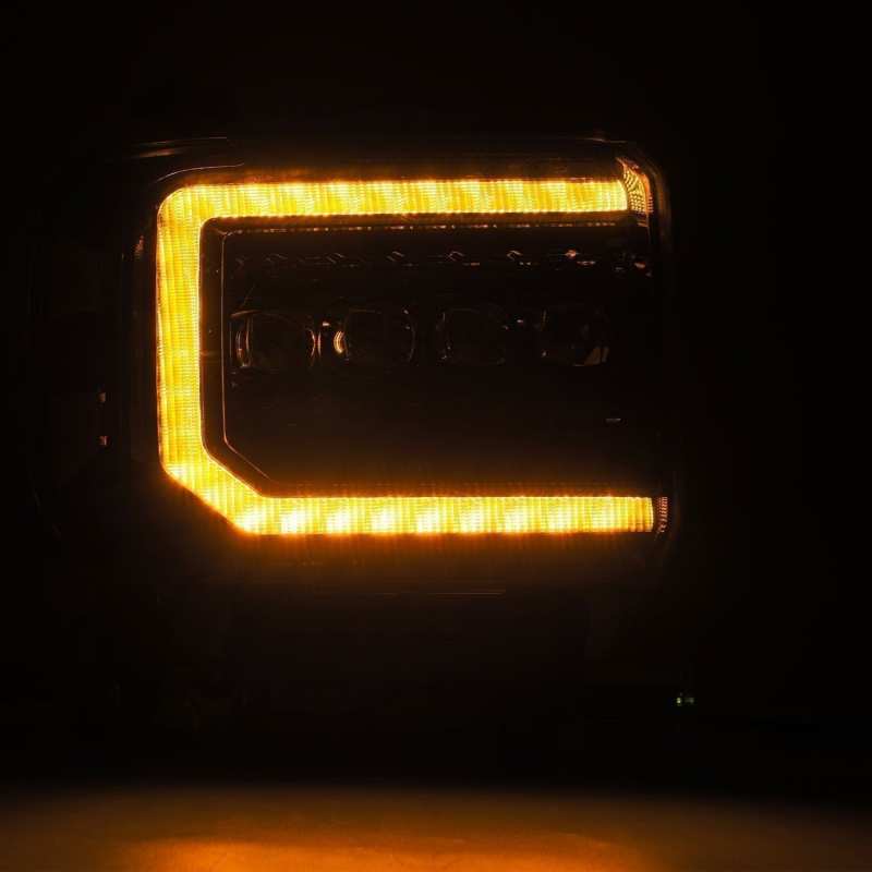 AlphaRex 14-18 GMC Sierra NOVA LED Proj Headlights Plnk Style Alpha Blk w/Activ Light/Seq Signal/DRL 880616