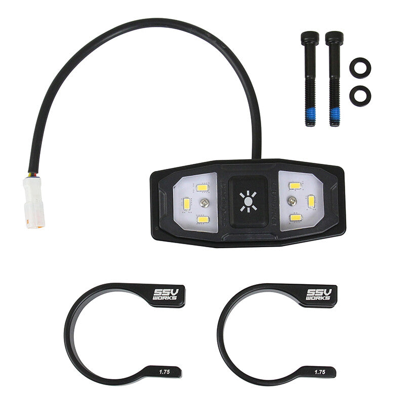 SSV WORKS Led Dome Light W/Cage Clamps Ring Style 1.75" UDLM-175