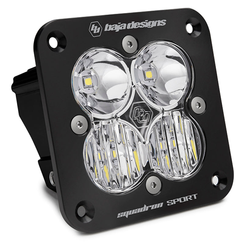 Baja Designs Squadron Sport Driving/Combo Pattern Flush Mount Black LED Light Pod - Clear 551003