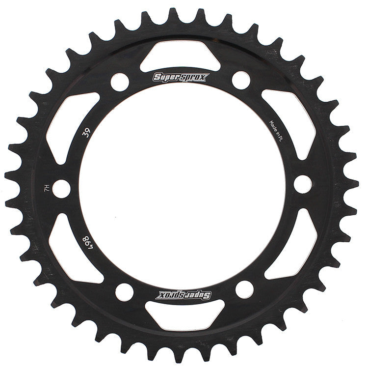 SUPERSPROX Rear Sprocket Steel 39t-525 Blk Kaw/Suz RFE-498-39-BLK