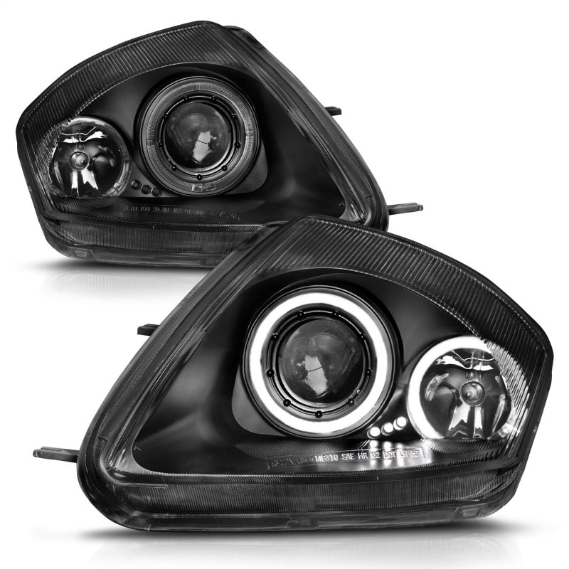 ANZO 2000-2005 Mitsubishi Eclipse Projector Headlights w/ Halo Black 121332