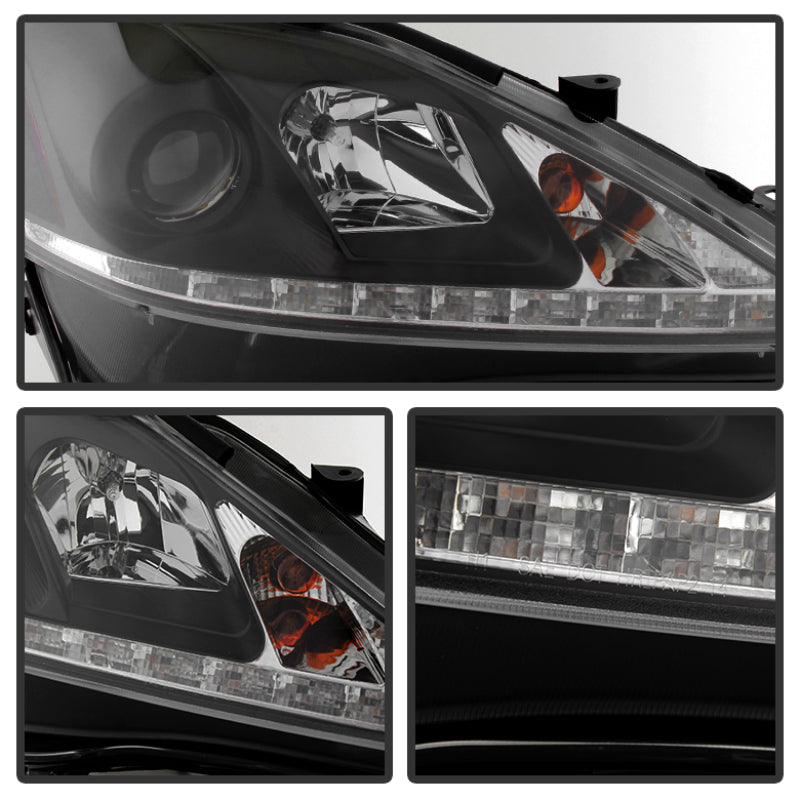 Spyder Lexus IS 250/350 2006-2010 Projector Headlights DRL Black PRO-YD-LIS06-DRL-BK 5080059
