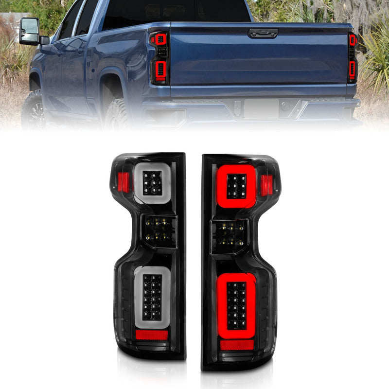 Anzo 19-21 Chevy Silverado Full LED Tailights Black Housing Clear Lens G2 (w/C Light Bars) 311414