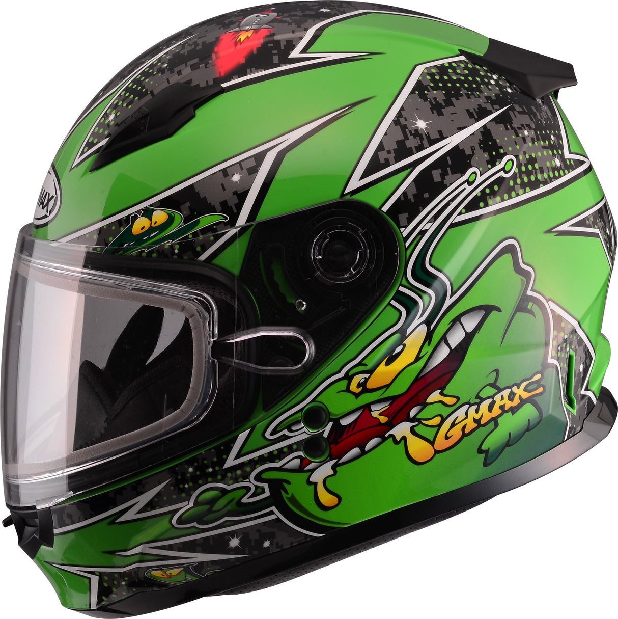 GMAX Youth Gm-49y Alien Snow Helmet Green Ym G2497221 TC-3
