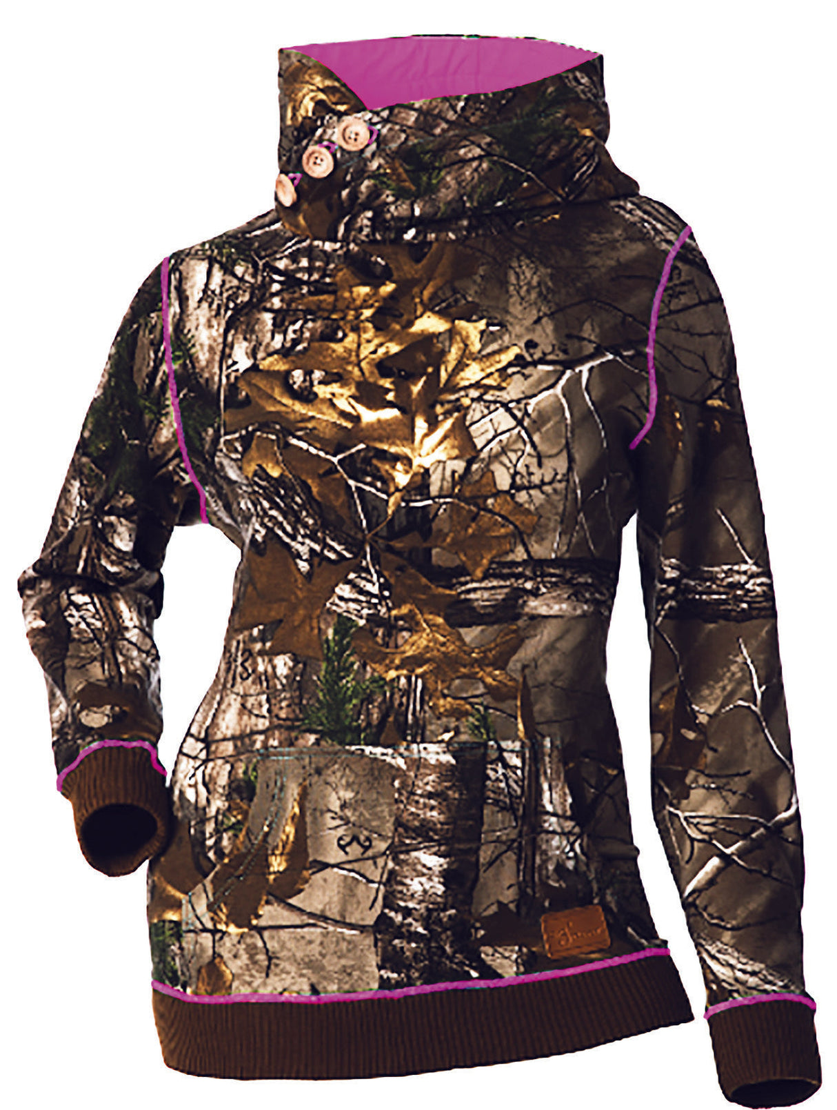 DSG Side Button Pullover Hoodie Pink S 21876