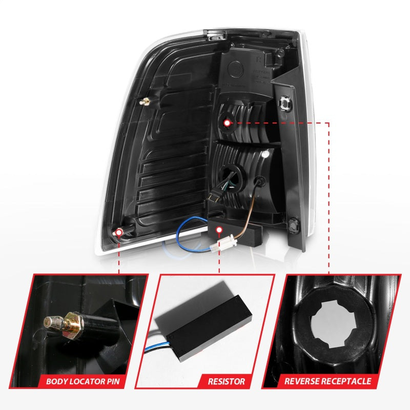 ANZO 07-17 Ford Expedition LED Taillights w/ Light Bar Black Housing Clear Lens 311408