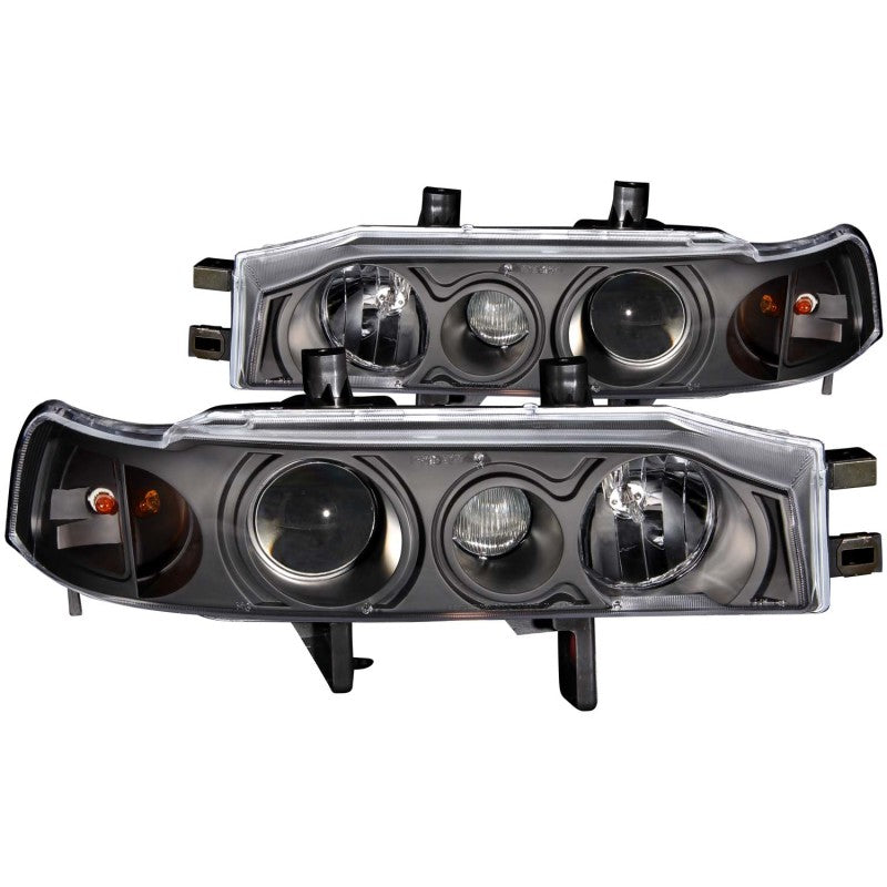 ANZO 1990-1993 Honda Accord Projector Headlights w/ Halo Black 1pc 121048