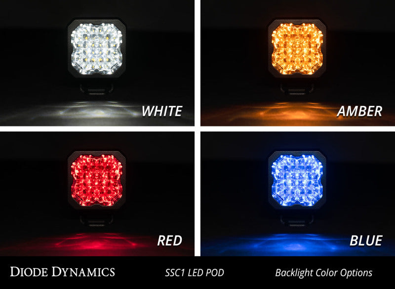 Diode Dynamics Stage Series C1 LED Pod Pro - White Flood Standard RBL (Pair) DD6461P