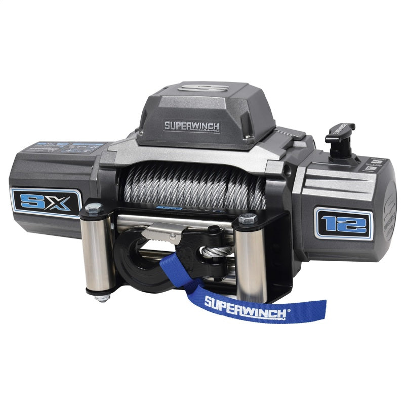 Superwinch 12000 LBS 12V DC 3/8in x 85ft Wire Rope SX 12000 Winch - Graphite 1712200