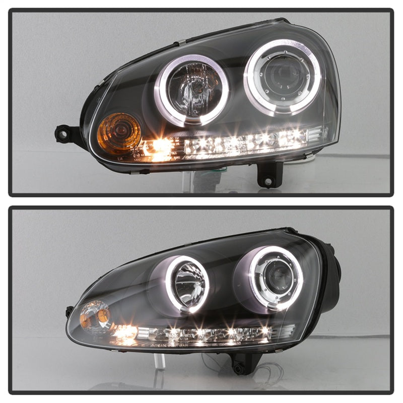 Spyder Volkswagen GTI 06-09/Jetta 06-09 Halogen Model Only - LED Halo DRL Black PRO-YD-VG06-HL-BK 5012098