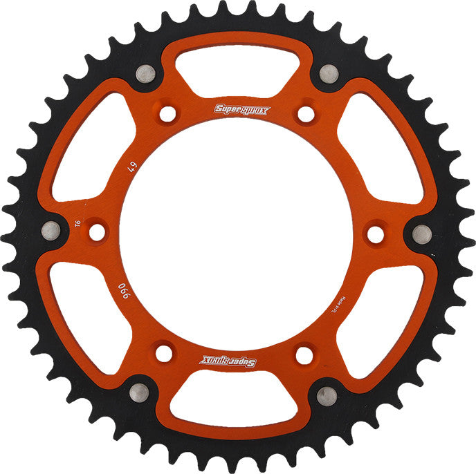SUPERSPROX Rear Stealth Sprocket Alu/Stl 49t-520 Org Husq/Ktm RST-990-49-ORG