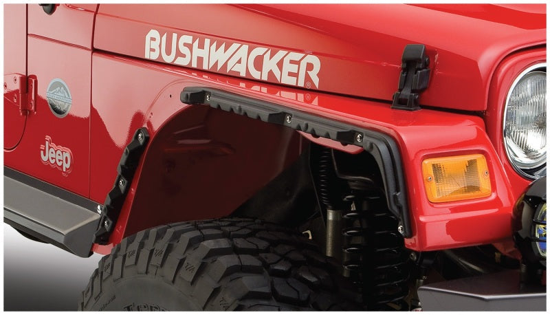 Bushwacker 97-06 Jeep Wrangler Flat Style Flares 4pc - Black 10920-07