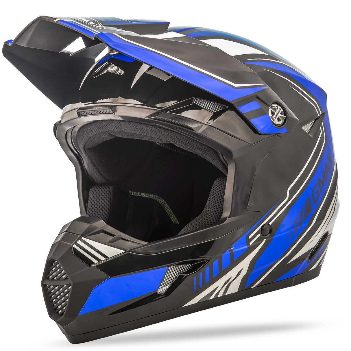GMAX Mx-46 Off-Road Uncle Helmet Black/Blue Sm G3467214 TC-2