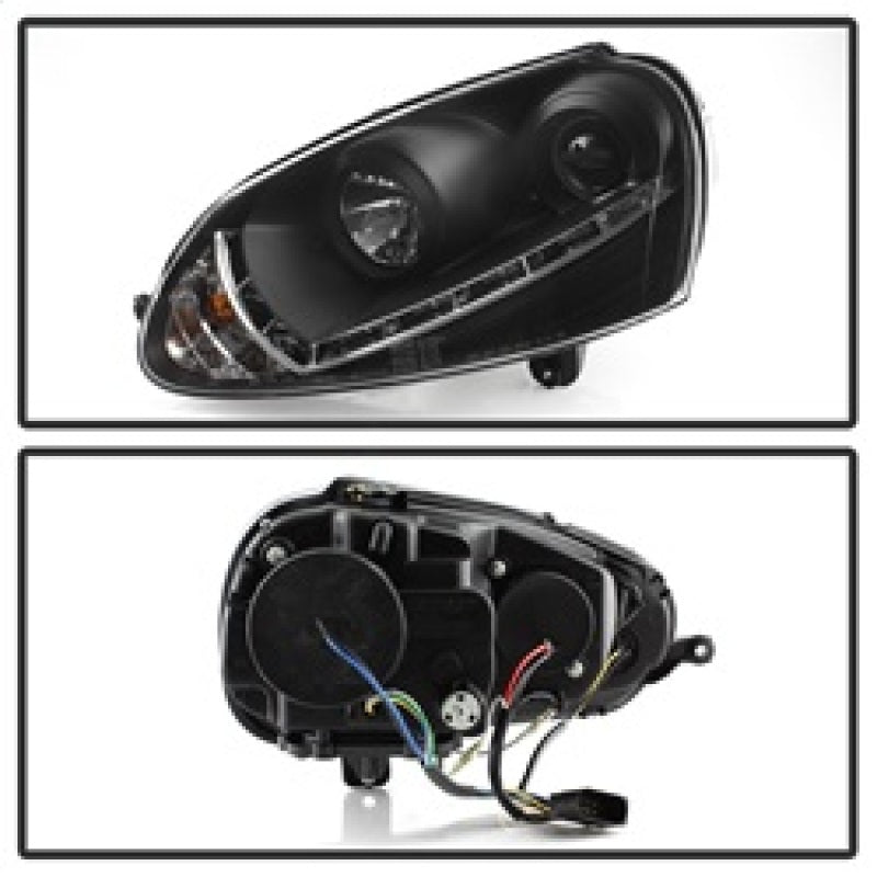 Spyder Volkswagen GTI 06-09/Jetta 06-09 Xenon/HID Model Only - DRL Black PRO-YD-VG06-HID-DRL-BK 5017529