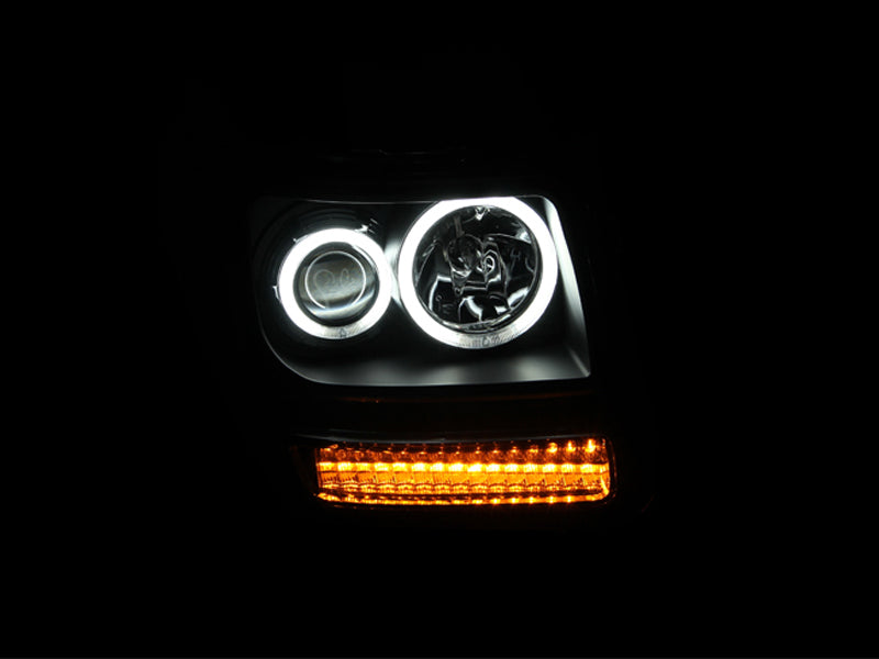 ANZO 2007-2012 Dodge Nitro Projector Headlights w/ Halo Black (CCFL) G2 111145