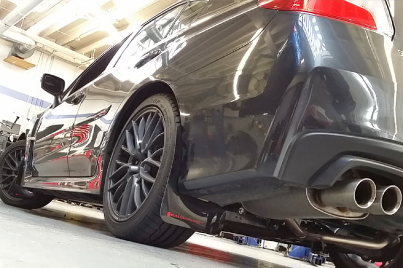 Rally Armor 15-21 Subaru WRX/STI (Sedan ONLY) Black UR Mud Flap w/ Red Logo MF32-UR-BLK/RD