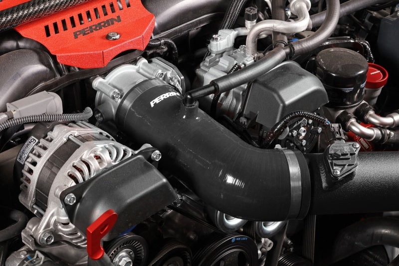 Perrin 22-23 Subaru BRZ/Toyota GR86 Silicone Inlet Hose (3in. ID / SS Wire) - Black PSP-INT-432BK