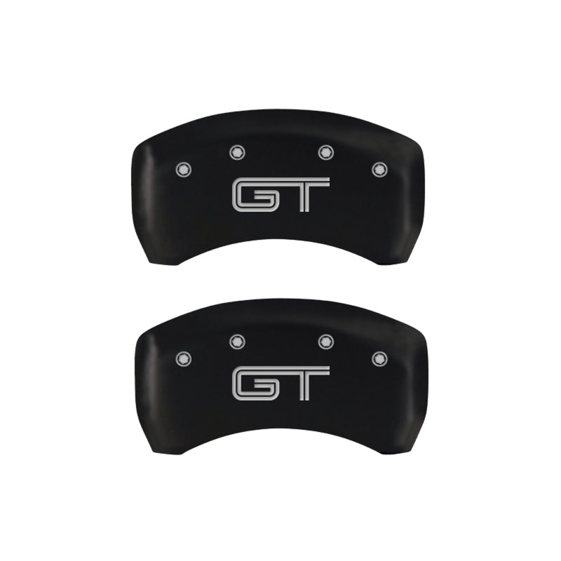 MGP 4 Caliper Covers Engraved Front Mustang Engraved Rear S197/GT Red finish silver ch 10197SMG2RD
