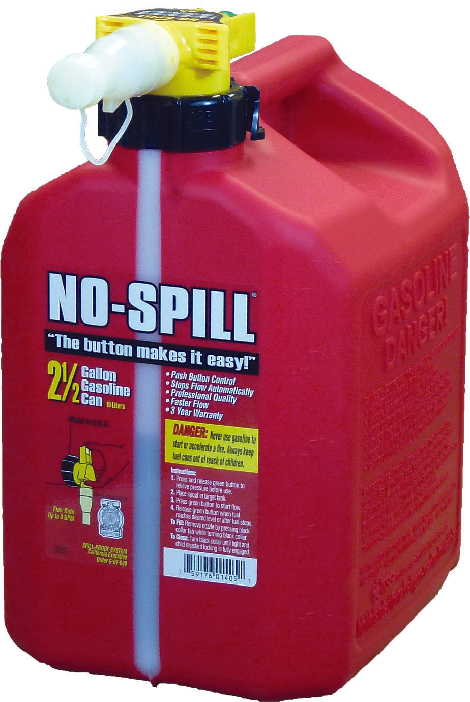 NO-SPILLGas Can 2.5 Gal 11.75x8x101405