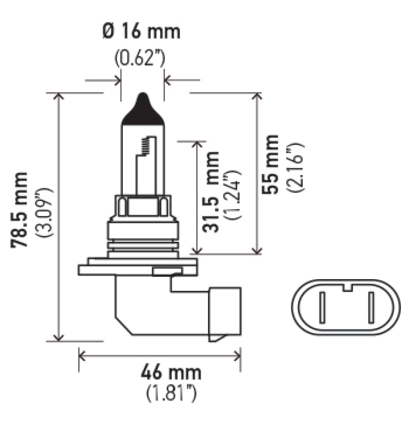 Hella 9006 12V 55W Halogen Bulb LA9006