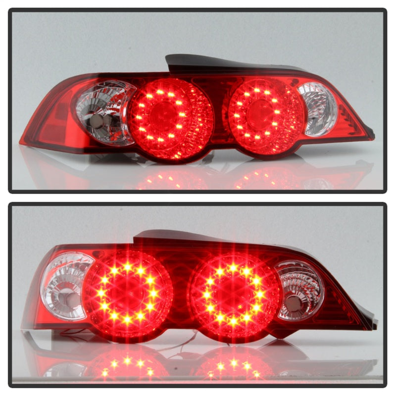 Spyder Acura RSX 02-04 LED Tail Lights Red Clear ALT-YD-ARSX02-LED-RC 5000385