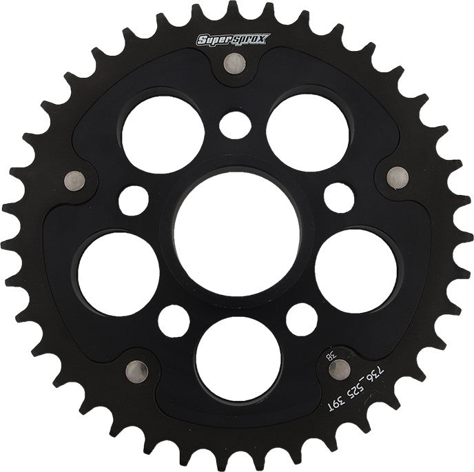 SUPERSPROX Rear Stealth Sprocket Alu/Stl 39t-525 Blk Duc RST-736525-39-BLK