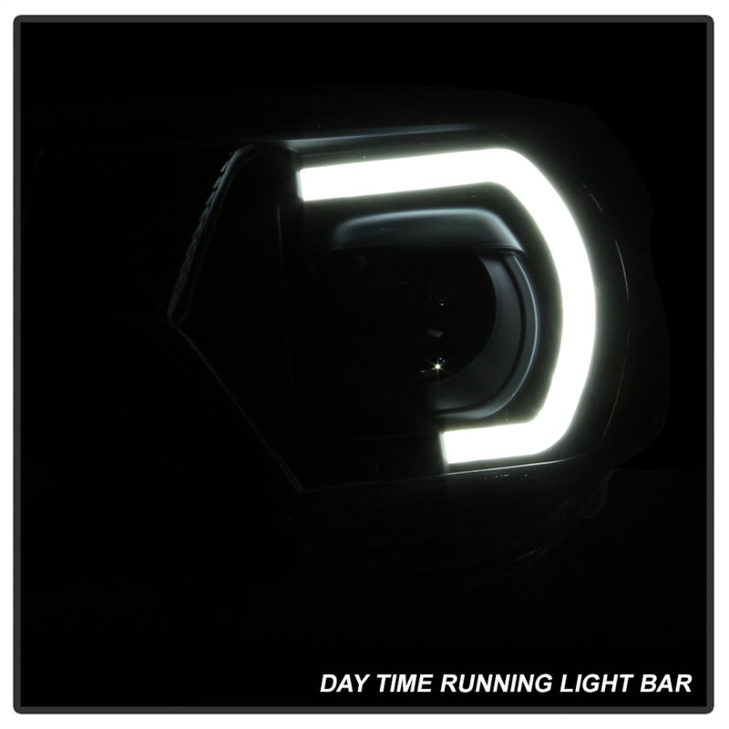 xTune Toyota Tacoma 12-15 Headlights - Light Bar DRL - Black PRO-JH-TTA12-LBDRL-BK 9037542