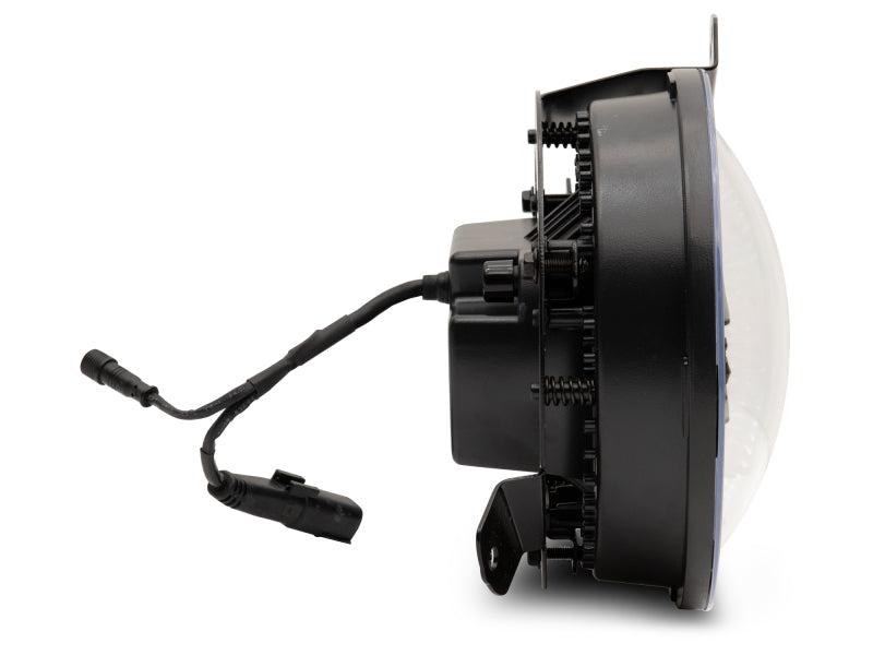 Raxiom 18-22 Jeep Wrangler JL/JT Axial 9-Inch LED Headlights w/RGB Halo- Blk Housing (Clear Lens) J142668