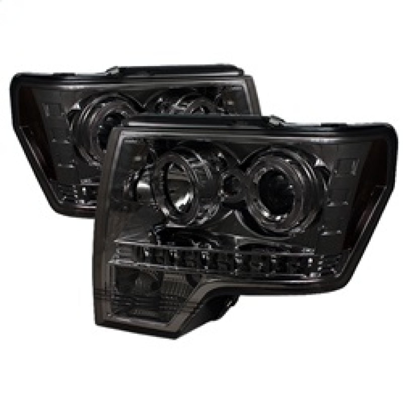 Spyder Ford F150 09-14 Projector Headlights Halogen Model- LED Halo LED Smke PRO-YD-FF15009-HL-SM 5010254