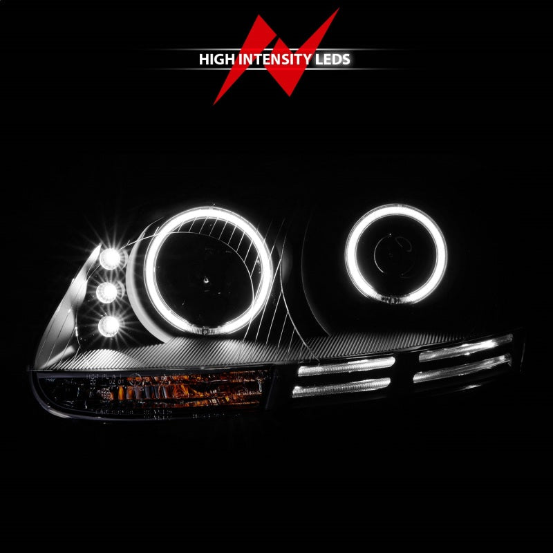 ANZO 2006-2009 Volkswagen Rabbit Projector Headlights w/ Halo Black (CCFL) 121345