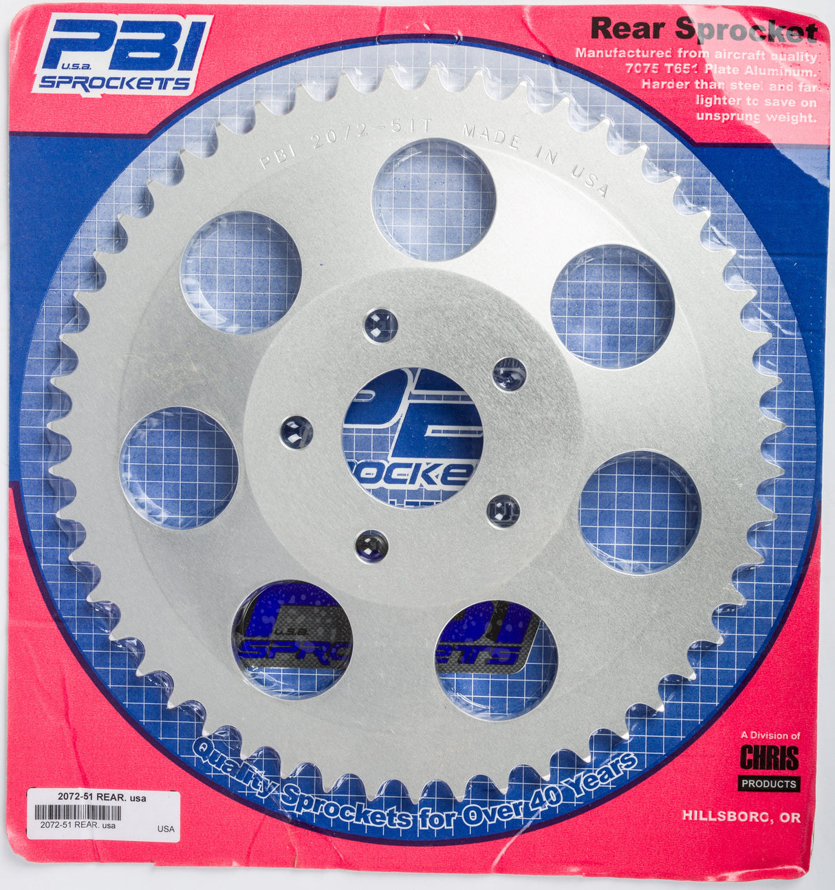PBIRear Sprocket Aluminum 51t-530 Hd2072-51-HD