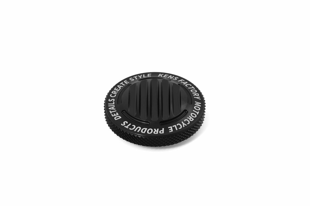 KENS FACTORYNx Lvl Gas Cap Finned Black Dummy Cap For M8 LhKFC-11