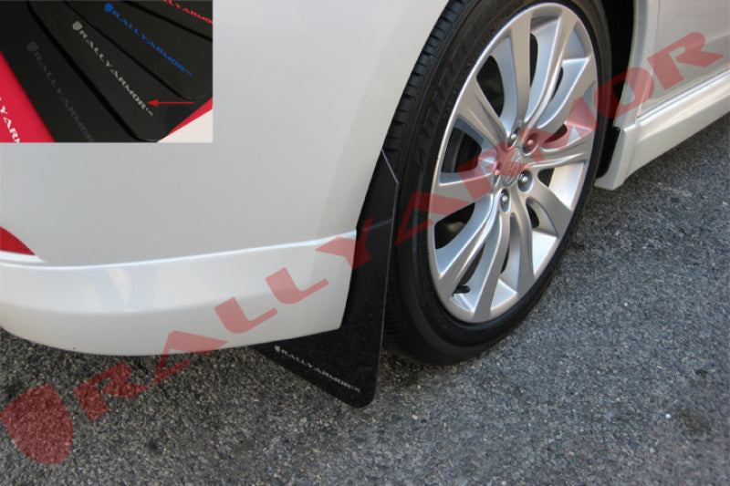 Rally Armor 08-10 Subaru WRX (Hatch & Sedan) / 08-11 Subaru 2.5i Black UR Mud Flap w/ Silver Logo MF6-UR-BLK/SIL