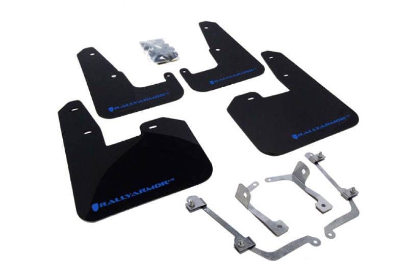Rally Armor V2 08-11 STI (hatch only) / 11 WRX (hatch only) UR Black Mud Flap w/ Blue Logo MF15-UR-BLK/BL