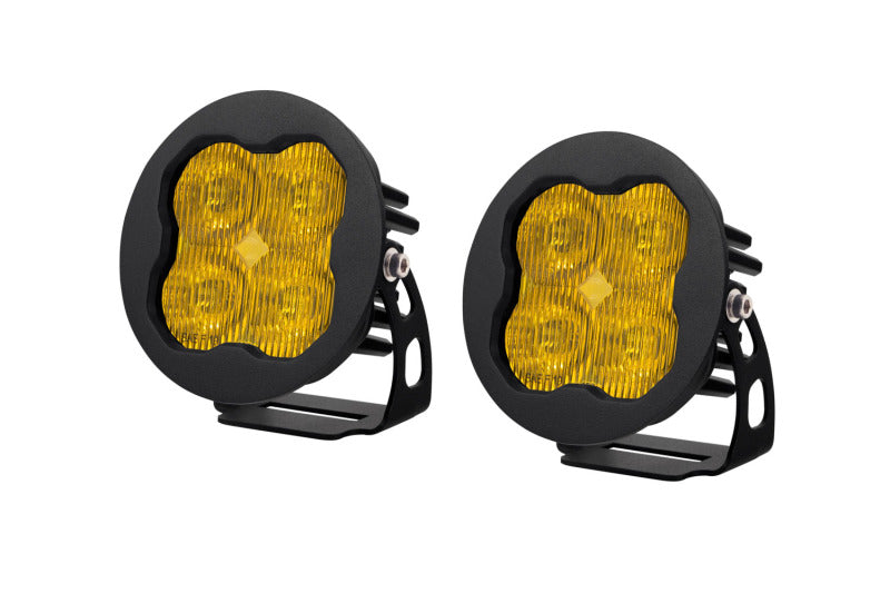 Diode Dynamics SS3 LED Pod Sport - Yellow SAE Fog Round (Pair) DD6142P