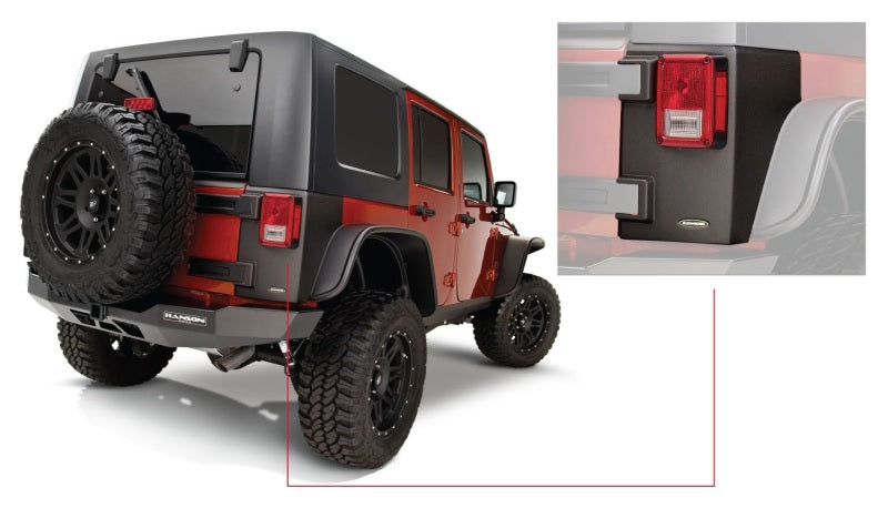 Bushwacker 07-18 Jeep Wrangler Trail Armor Rear Corners - Black 14010