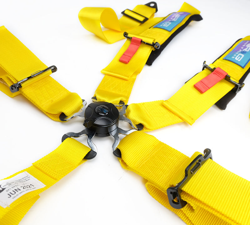 NRG 5PT 3in. Seat Belt Harness / Cam Lock - Yellow SBH-B6PCYL