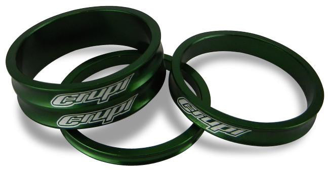 CRUPI Headset Spacers 1-1/8" Green 3mm 5mm 10mm 46117