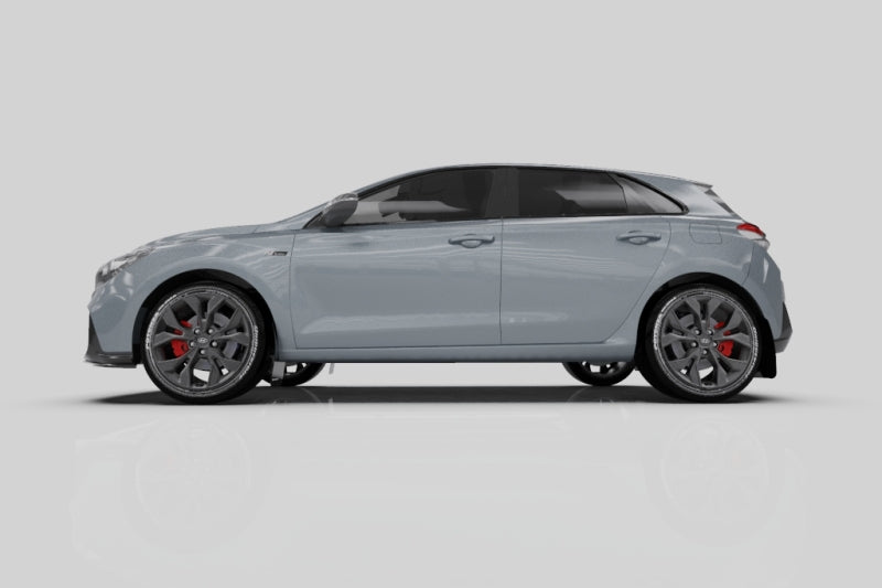Rally Armor 2019+ Hyundai Elantra N Line UR Black Mud Flap w/ Performance Blue Logo MF59-UR-BLK/PBL