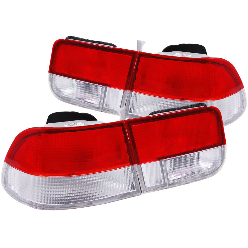 ANZO 1996-2000 Honda Civic Taillights Red/Clear - OEM 4pc 221147